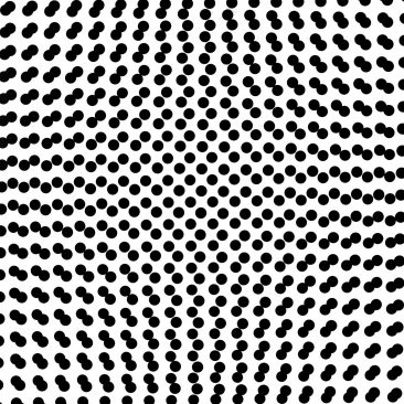 Obra de arte Átomos de Miguel Ángel Lozano Bonora, serie Op art blanco y negro en La Mirilla Studio