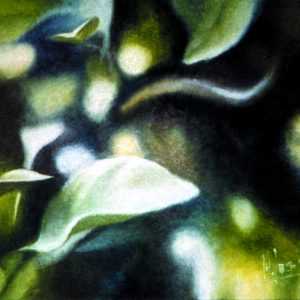 Silencio, óleo sobre madera, pintado por Miguel Ángel Lozano Bonora en 1997