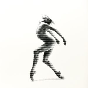 Bailarina V | Acrílico sobre papel acuarela Arches, 76 x 56 cm. Miguel Ángel Lozano Bonora.