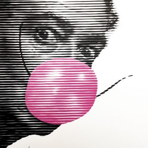 Bubble gum 03 | Acrílico sobre papel acuarela Arches, 40 x  30 cm. Miguel Ángel Lozano Bonora.