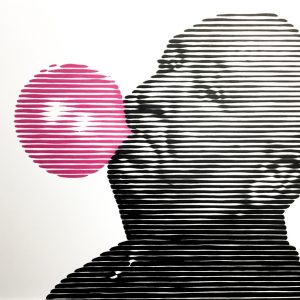 Bubble gum 05 | Acrílico sobre papel acuarela Arches, 40 x  30 cm. Miguel Ángel Lozano Bonora.