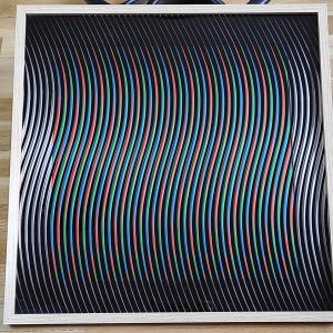 Cascada | Acrílico sobre papel acuarela Arches y sobre lámina de metacrilato, 50 x 50 cm. Miguel Ángel Lozano Bonora.