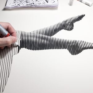 Equilibrio 04 | Acrílico sobre papel acuarela Arches, 76 x 56 cm. Miguel Ángel Lozano Bonora.