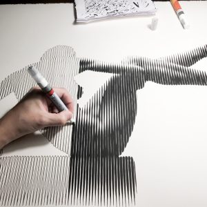 Equilibrio 04 | Acrílico sobre papel acuarela Arches, 76 x 56 cm. Miguel Ángel Lozano Bonora.