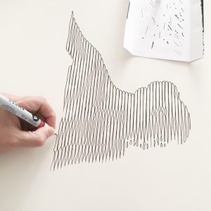 Silueta VII | Acrílico sobre papel acuarela Arches, 76 x 56 cm. Miguel Ángel Lozano Bonora.