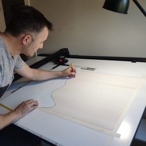 Diapasón II | Acrílico sobre papel acuarela Arches, 76 x 56 cm. Miguel Ángel Lozano Bonora.