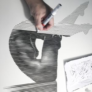 Equilibrio 02 | Acrílico sobre papel acuarela Arches, 76 x 56 cm. Miguel Ángel Lozano Bonora.