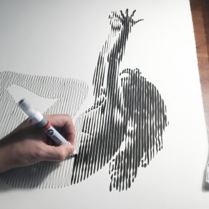 Ingravidez 04 | Acrílico sobre papel acuarela Arches, 76 x 56 cm. Miguel Ángel Lozano Bonora.