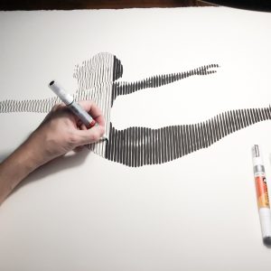 Ingravidez 08 | Acrílico sobre papel acuarela Arches, 76 x 56 cm. Miguel Ángel Lozano Bonora.