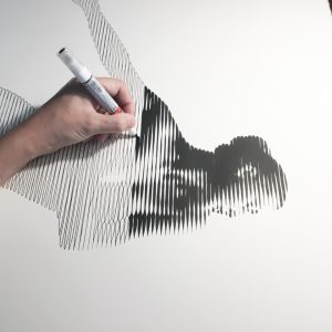Silueta VII | Acrílico sobre papel acuarela Arches, 76 x 56 cm. Miguel Ángel Lozano Bonora.