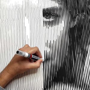 Gustavo Cerati | Acrílico sobre papel acuarela Arches, 76 x 56 cm. Miguel Ángel Lozano Bonora.
