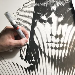 Jim Morrison | Acrílico sobre papel acuarela Arches, 100 x 70 cm. Miguel Ángel Lozano Bonora.