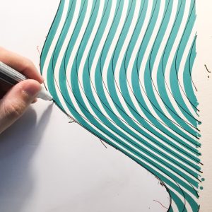 Lagoon 02 | Acrílico sobre papel acuarela Arches, 61 x 46 cm. Miguel Ángel Lozano Bonora.